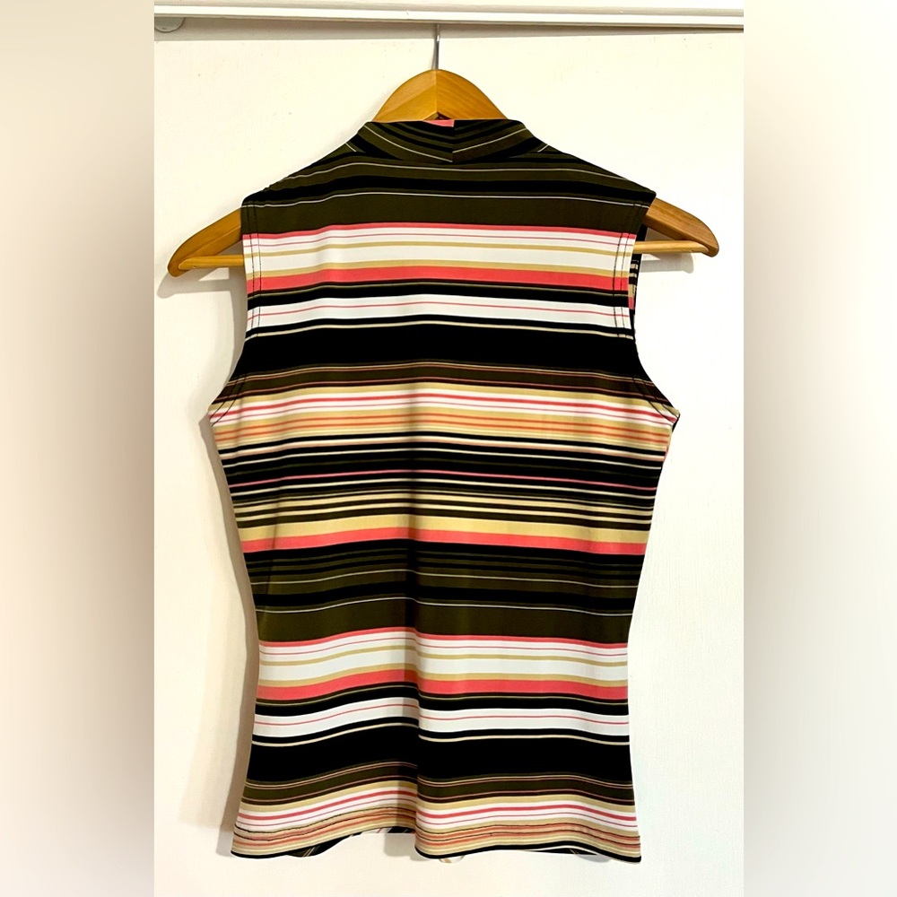 CLEARANCE Ricki’s Multicolour Striped Sleeveless Fitted V-neck Tank Top - Picture 3 of 8